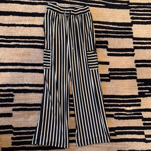 Striped Black and White Women's Pants